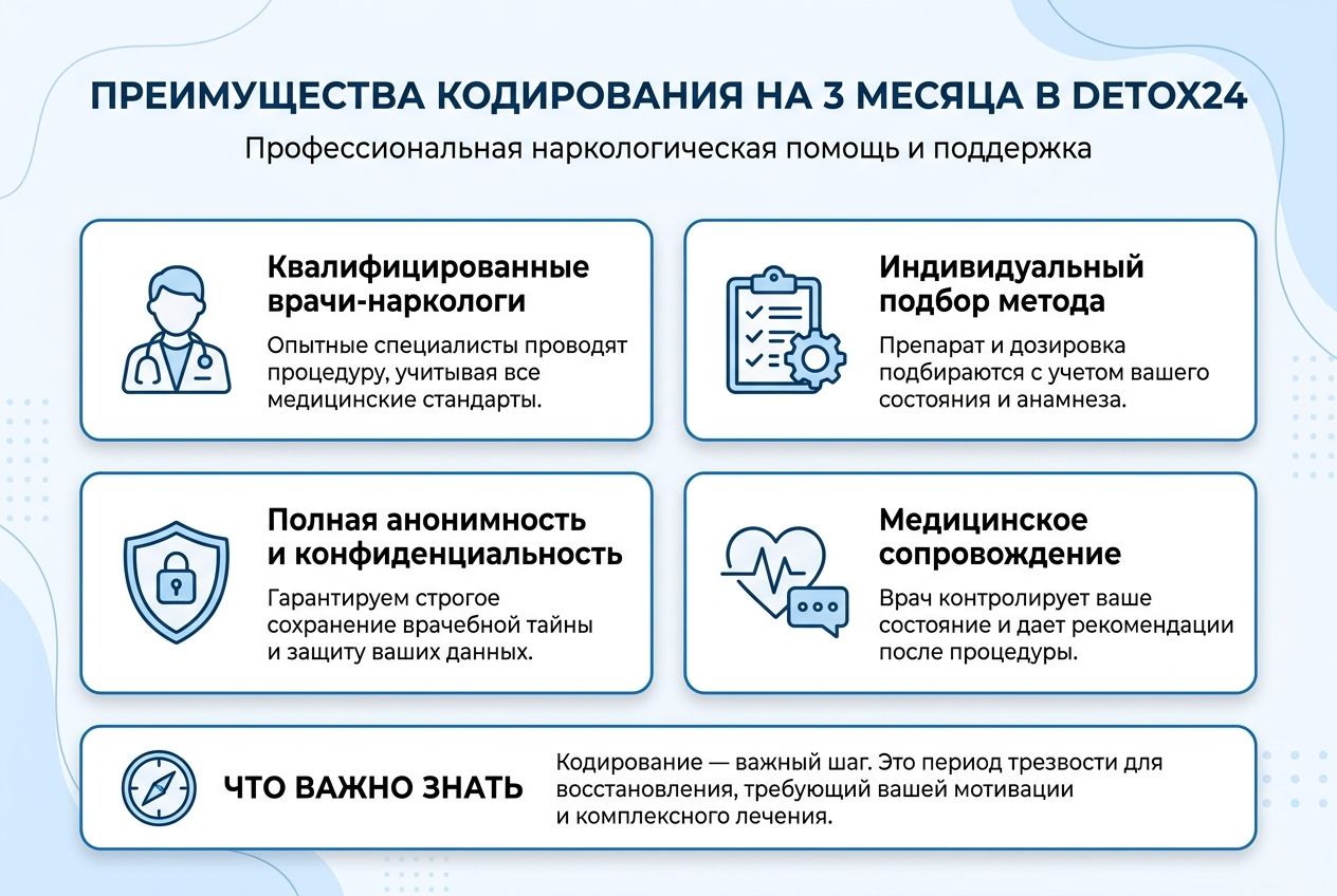 Кодирование от алкоголизма на 3 месяца инфогафика